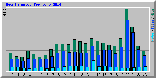 Hourly usage for June 2010