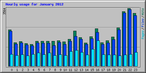 Hourly usage for January 2012